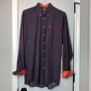 Cinch Mens Western Medium Navy/ Orange NICE.